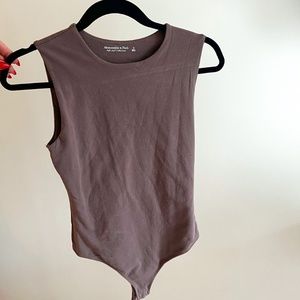 Mauve High Neck Abercrombie Bodysuit